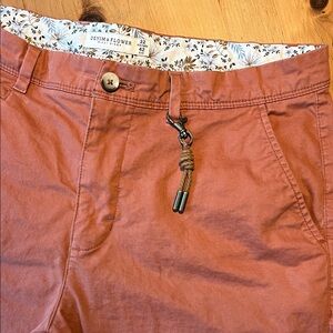Denim & Flower Rust Orange Casual flat front shorts